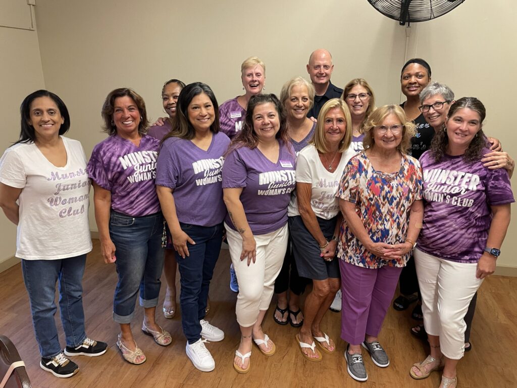 Members of the Munster Junior Woman's Club pose together at the Munster Police Department's 2026 Volunteer Appreciation Dinner, celebrating community volunteers and the club's partnership with the police department.